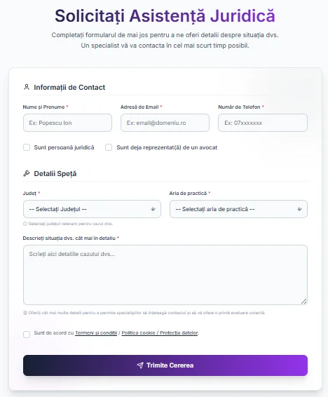 3.5. Butonul special 'Asistență Juridică Specializată'
