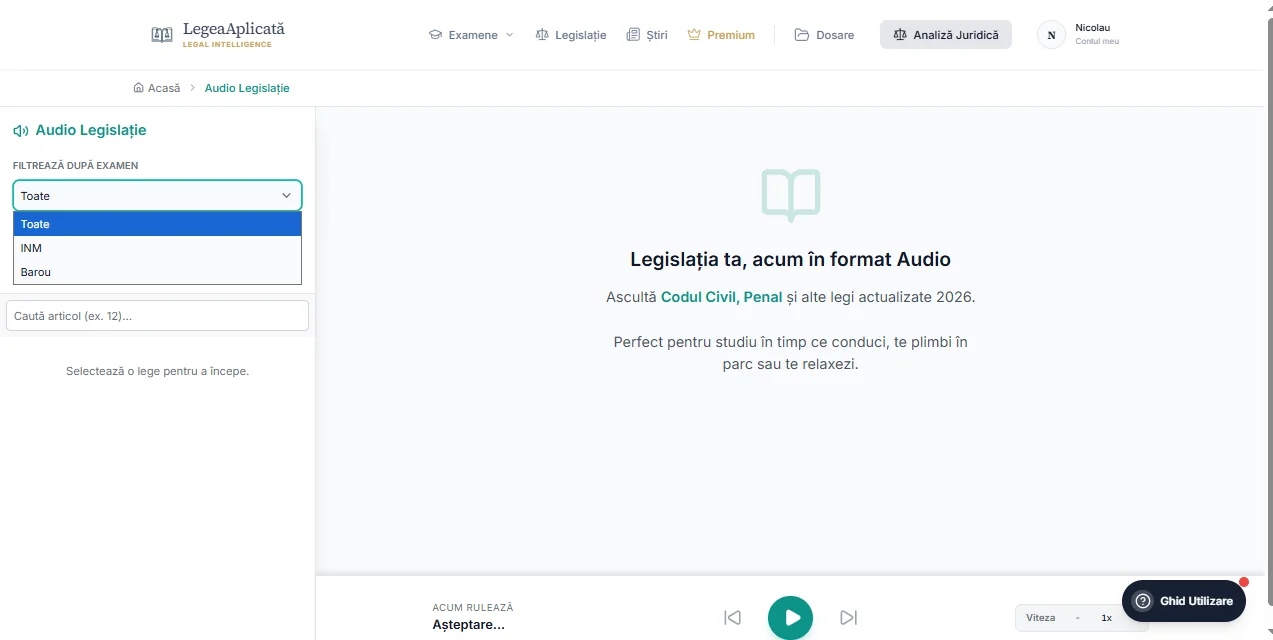 Ce coduri si legi poți asculta?