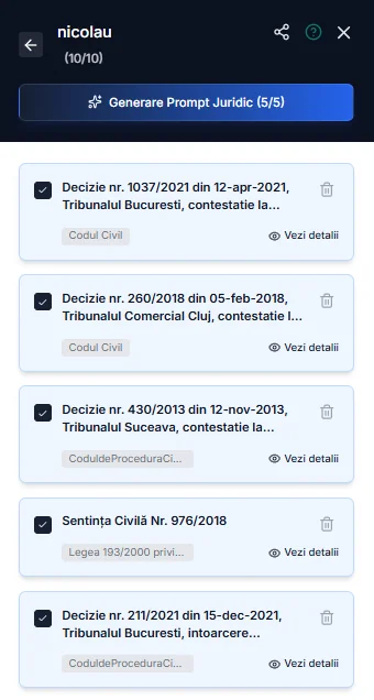 Cum vezi Spețele din Dosar și le Selectezi pentru Prompt?
