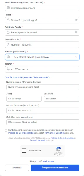 Formular Înregistrare Cont
